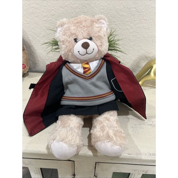 BUILD-A-BEAR Harry Potter Gryffindor Beige Bear Plush with Robe Shirt Tie Vest - Picture 6 of 11